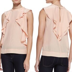 Marc by Marc Jacobs peach ruffle silk sleeveless top Frances